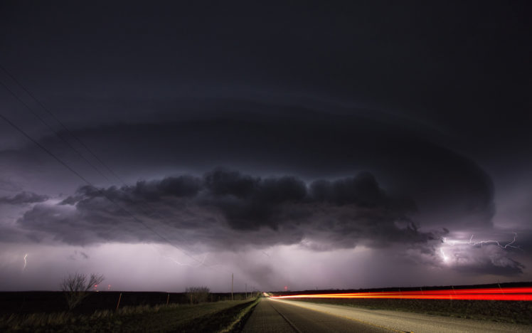 storm, Lightning, Clouds, Timelapse, Road, Sky, Rain HD Wallpaper Desktop Background