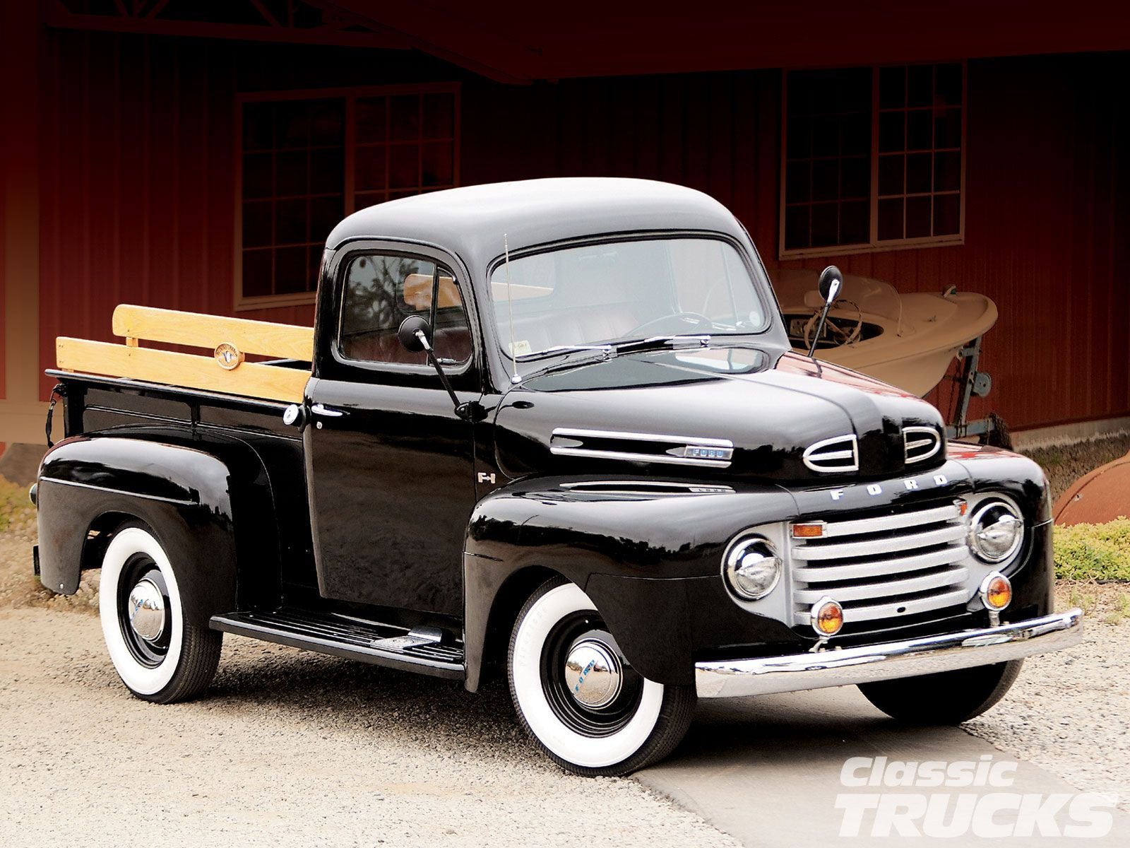 1948 Ford F1 Pickup Black Classic Old Vintage Usa 1600x1200 01