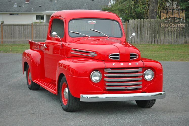 1948, Ford, F1, Pickup, Red, Classic, Old, Vintage, Usa, 1500×1000 04 HD Wallpaper Desktop Background