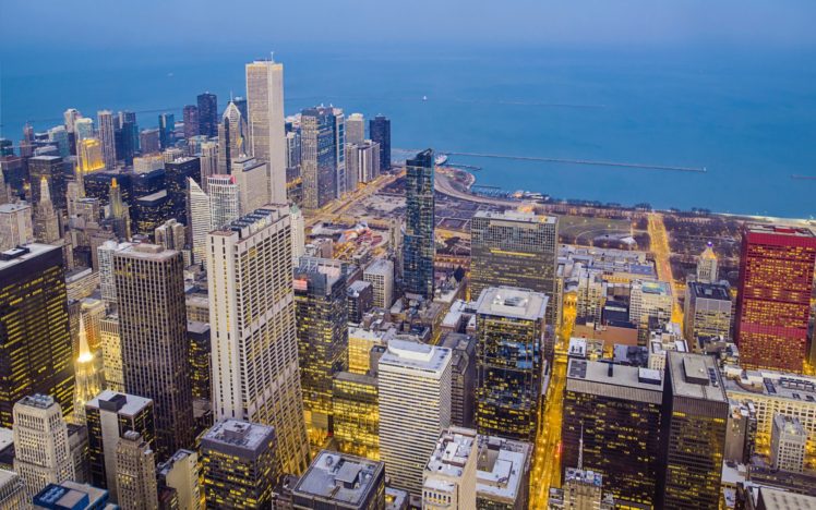 night, City, Chicago, Us HD Wallpaper Desktop Background