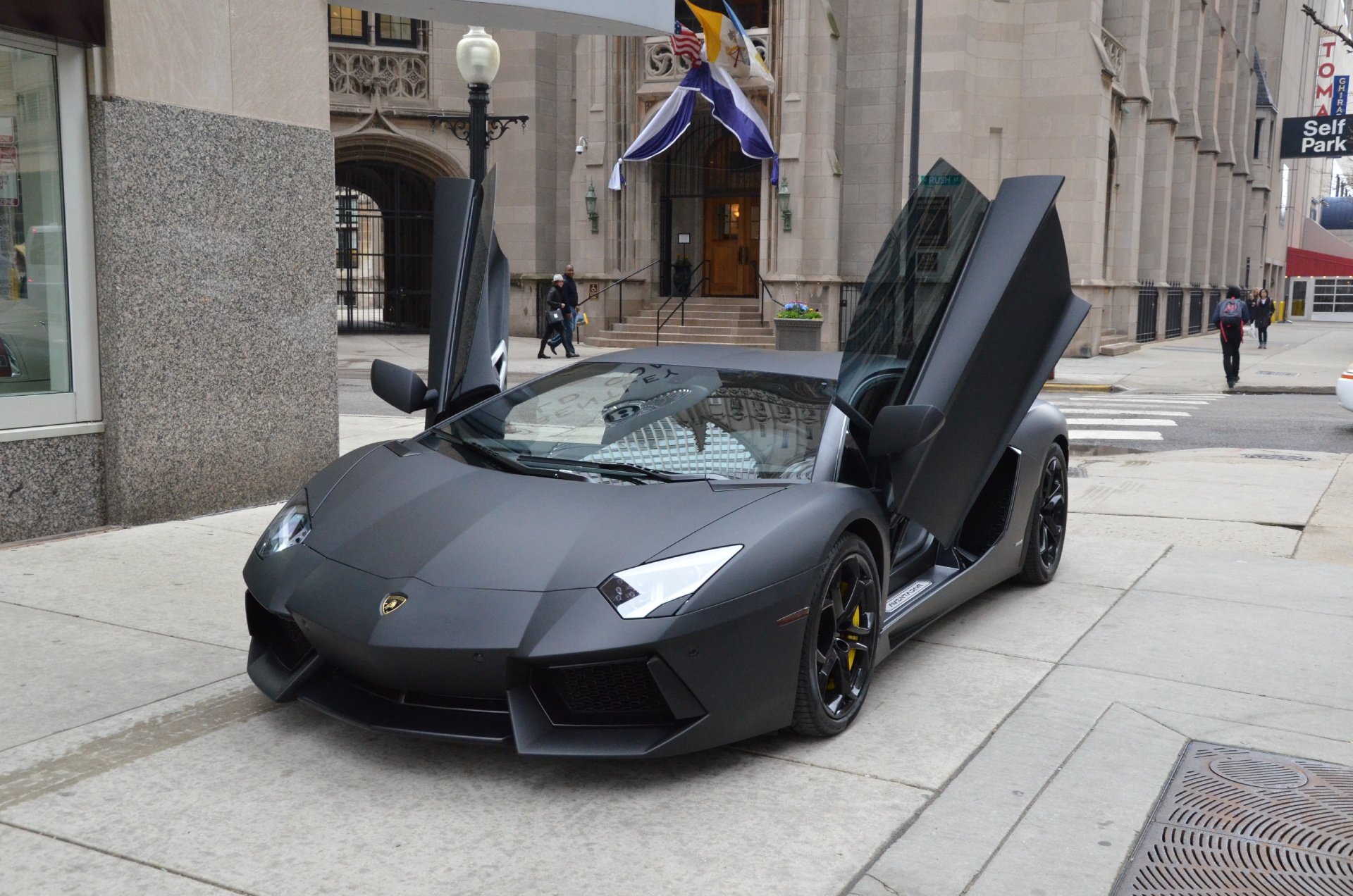 2012, Lamborghini, Aventador, Coupe, Cars, Nero, Pegaso, Black, Matt Wallpaper