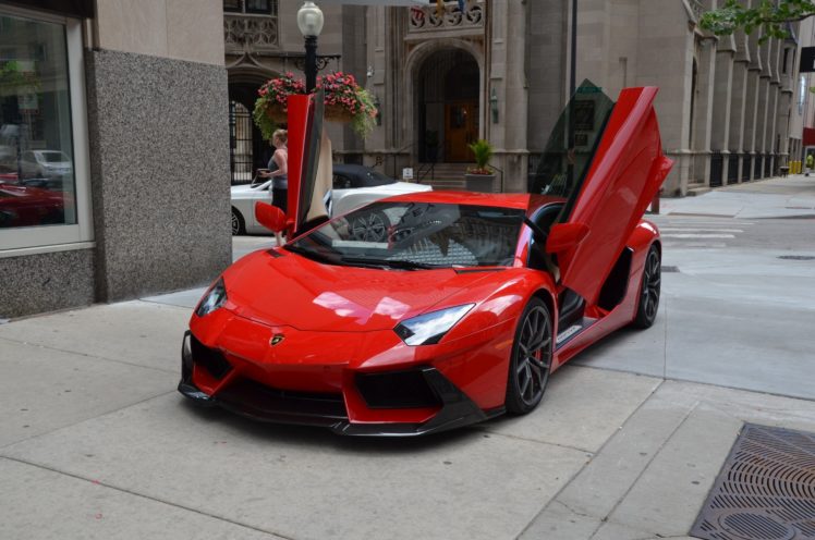 2014, Lamborghini, Aventador, Coupe, Cars, Rosso, Mars, Red HD Wallpaper Desktop Background