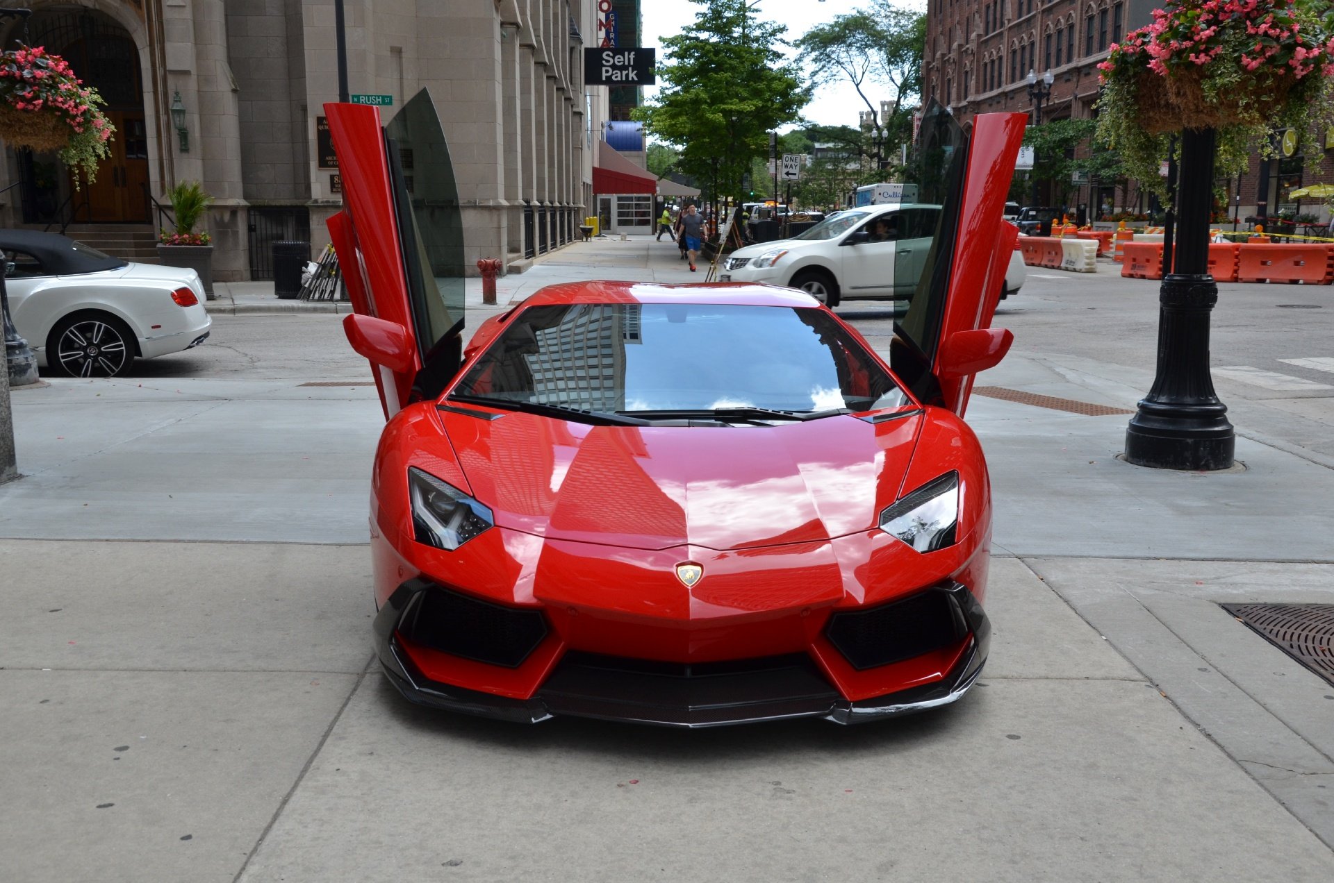 2014, Lamborghini, Aventador, Coupe, Cars, Rosso, Mars, Red Wallpaper
