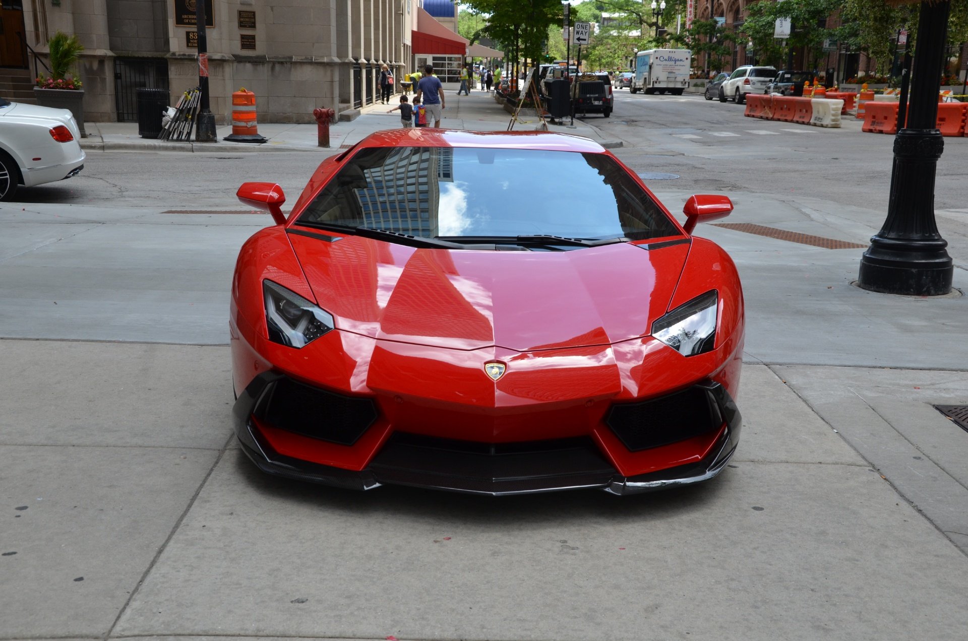 2014, Lamborghini, Aventador, Coupe, Cars, Rosso, Mars, Red Wallpaper