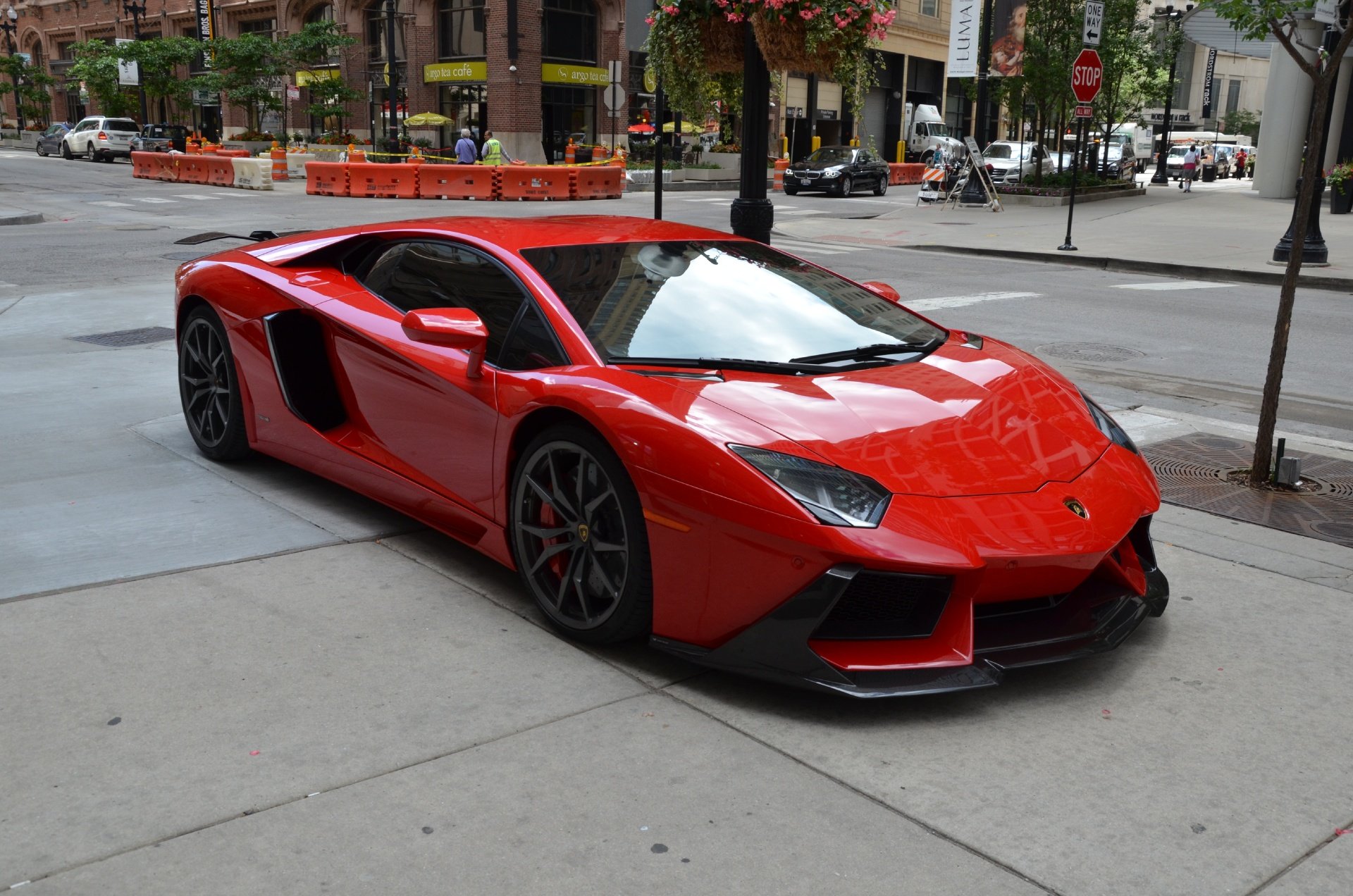 2014, Lamborghini, Aventador, Coupe, Cars, Rosso, Mars, Red Wallpaper