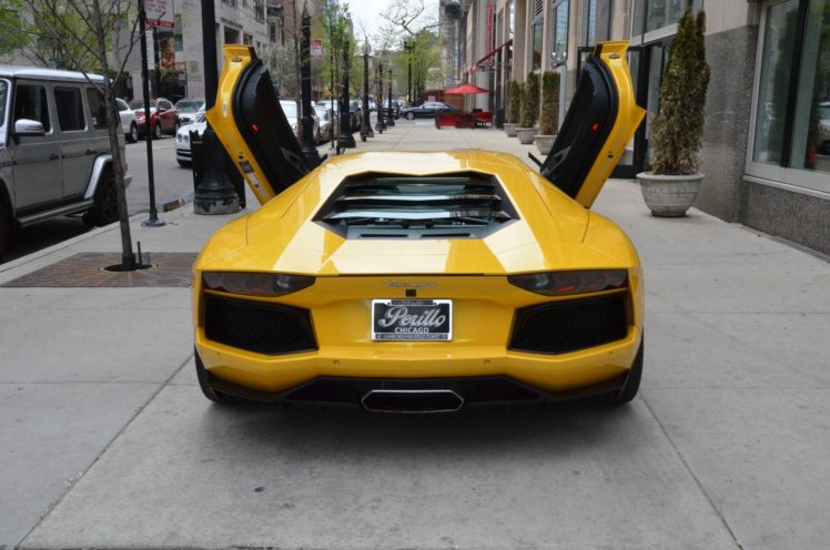 2014, Lamborghini, Aventador, Coupe, Cars, Giallo, Orion, Pearl, Yellow HD Wallpaper Desktop Background