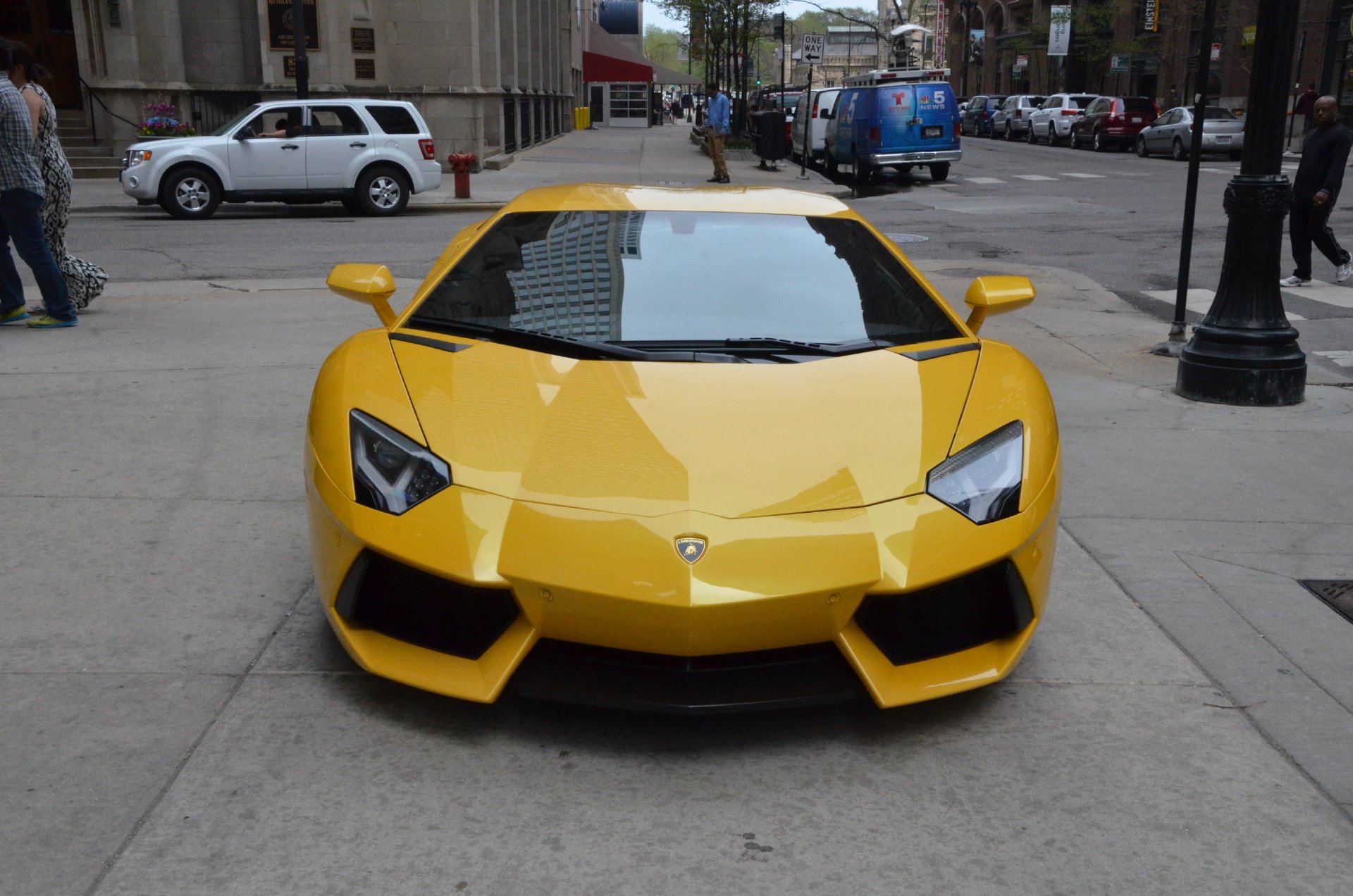 2014, Lamborghini, Aventador, Coupe, Cars, Giallo, Orion, Pearl, Yellow Wallpaper