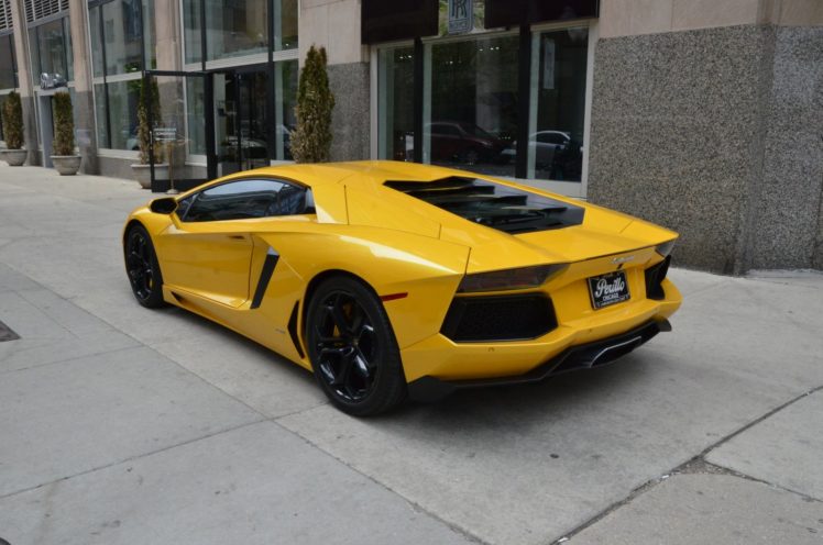 2014, Lamborghini, Aventador, Coupe, Cars, Giallo, Orion, Pearl, Yellow HD Wallpaper Desktop Background