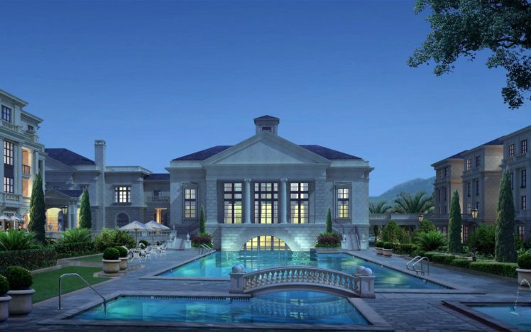 mansion, House, Building, Architecture, Interior, Design, Swimming, Pool HD Wallpaper Desktop Background