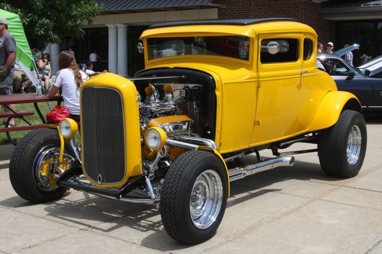 1932, Ford, Coupe, Five, Window, Hot, Rod, American, Graffity, Recplica, Yellow, Usa,  01 HD Wallpaper Desktop Background