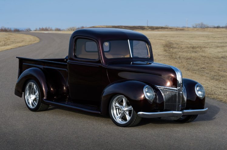 1941, Ford, Deluxe, Pickup, Streetrod, Street, Rod, Hot, Black, Usa,  01 HD Wallpaper Desktop Background