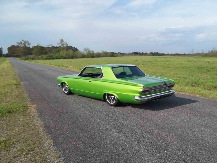 1965, Dodge, Dart, Coupe, Hardtop, Street, Machine, Pro, Touring, Green, Usa,  24 HD Wallpaper Desktop Background