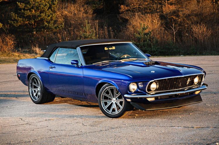 1969, Ford, Mustang, Convertible, Street, Rod, Ctuiser, Pro, Touring, Blue, Usa,  02 HD Wallpaper Desktop Background