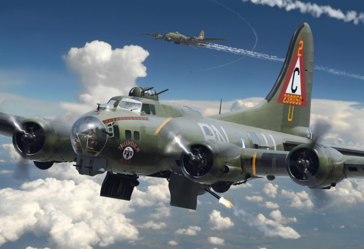 art, Airplane, Boeing, B 17, Flying, Fortress, Flying, Fortress, An, American, All metal, Heavy, Four engine, Bomber, The, Crew, Of, 10, People, The, Air, Force, The, United, States, Ww2, Military HD Wallpaper Desktop Background