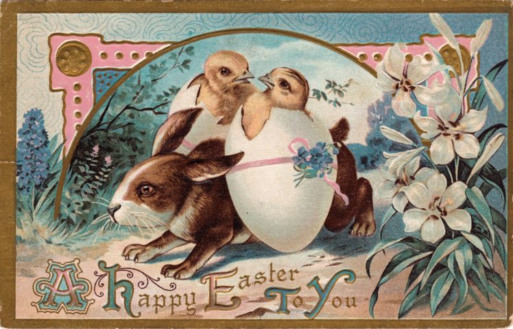 postcard, Paper, Poster, Advertising, Vintage, Retro, Antique, Easter HD Wallpaper Desktop Background