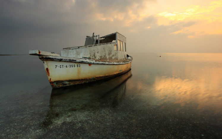 boat, Abandon, Deserted, Dilapidated, Ocean HD Wallpaper Desktop Background