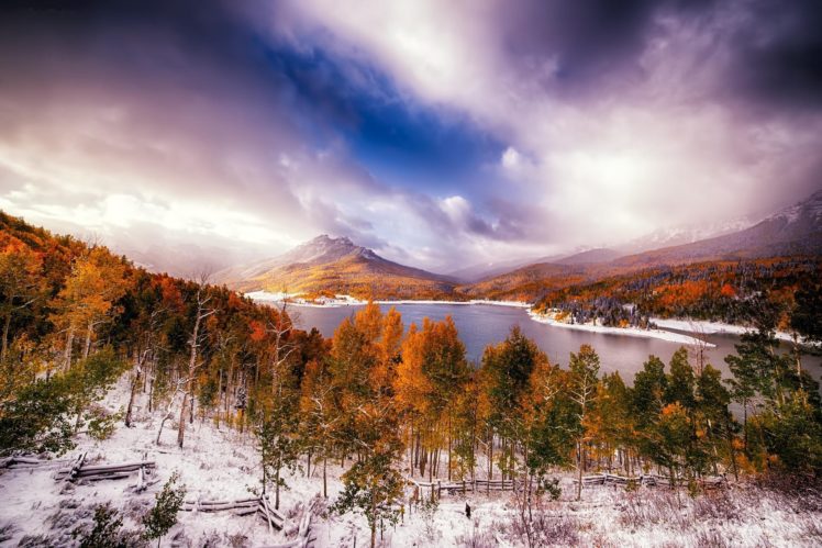 mountains, Lake, Trees, Autumn, Landscape HD Wallpaper Desktop Background