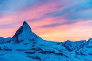 alps, Switzerland, Italy, Matterhorn, Mountain, Evening, Sunset, Sky, Clouds, Mountains, Snow