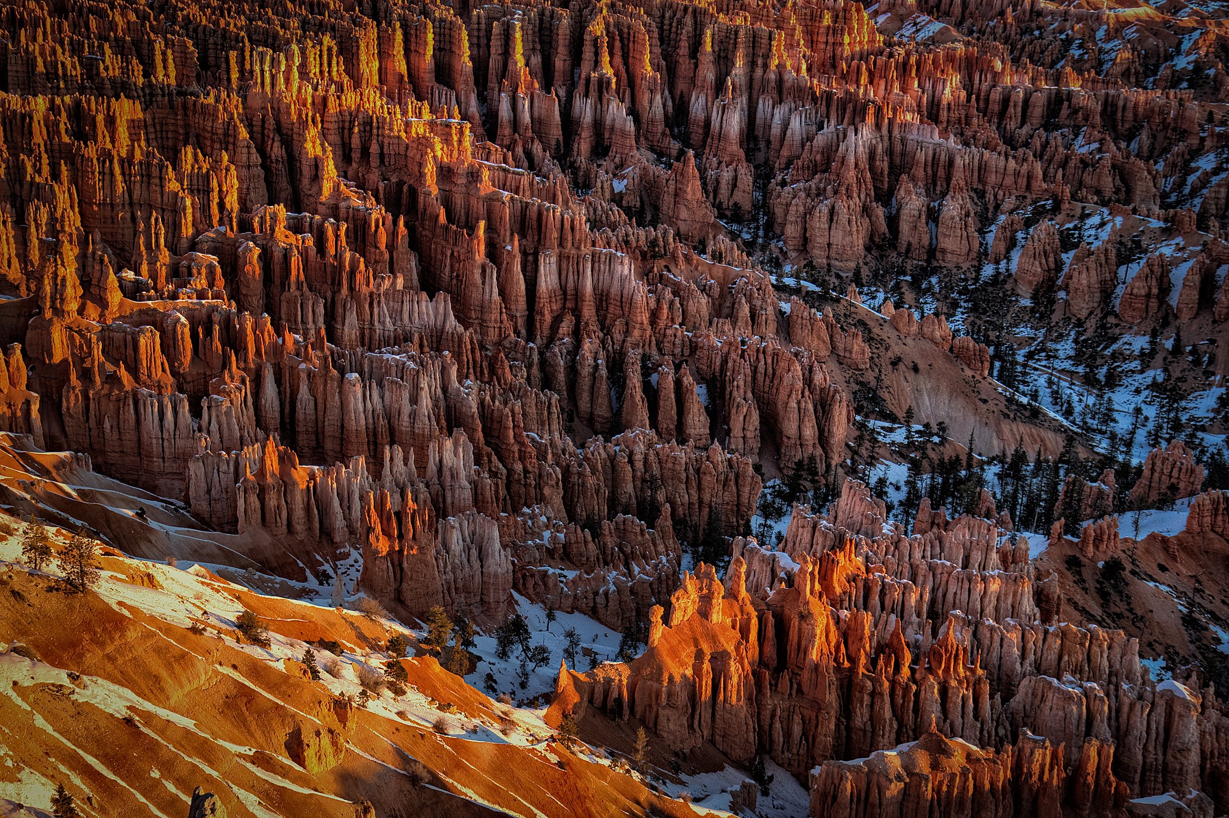 bryce, Canyon, Utah, Mountains, Rocks, Landscape, Sunset, Winter Wallpaper