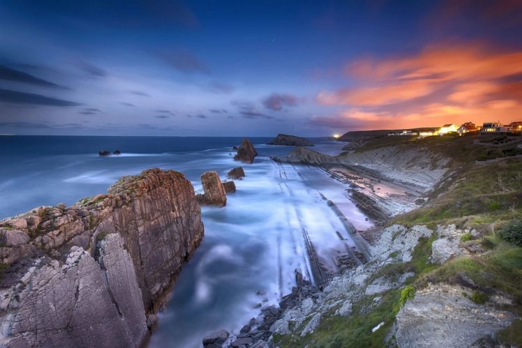 costa, De, Cantabria, Spain, Bexh, Shore, Coast, Ocean, Sea HD Wallpaper Desktop Background