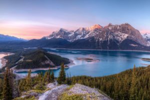kananaskis, Lakes, Canada, Lake, Mountains, Trees, Landscape, Panorama