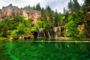 lake, Rocks, Waterfalls, Trees, Landscape
