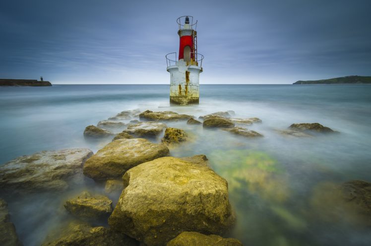 quebrada, Costa, De, Cantabria, Spain, Ocean, Sea, Coast, Shore, Beach, Lighthouse HD Wallpaper Desktop Background