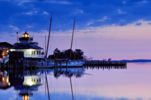 sunset, Blue, Lighthouse, Evening, Lilac, Usa