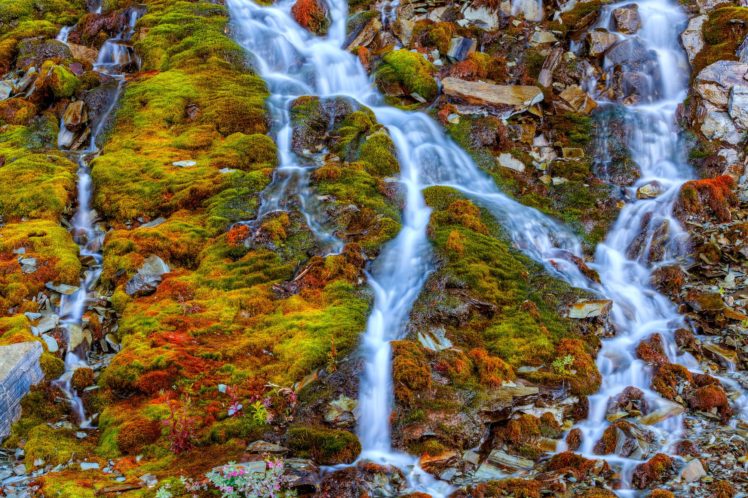 rocky, Mountain, Moss, Waterfalls, Streams, Nature HD Wallpaper Desktop Background