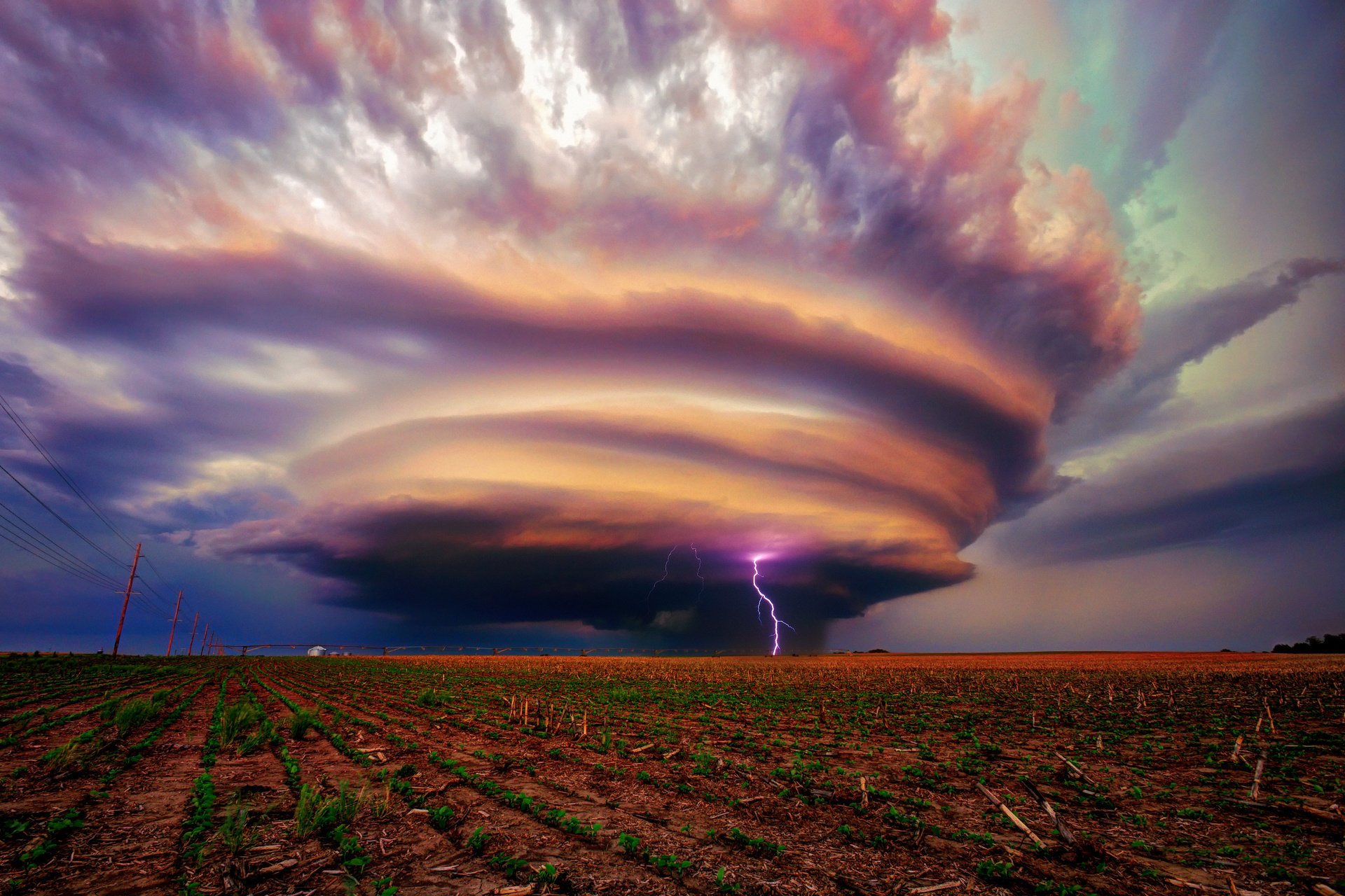 tornado, Hurricane, Sky, Storm, Lightning, Rain Wallpaper