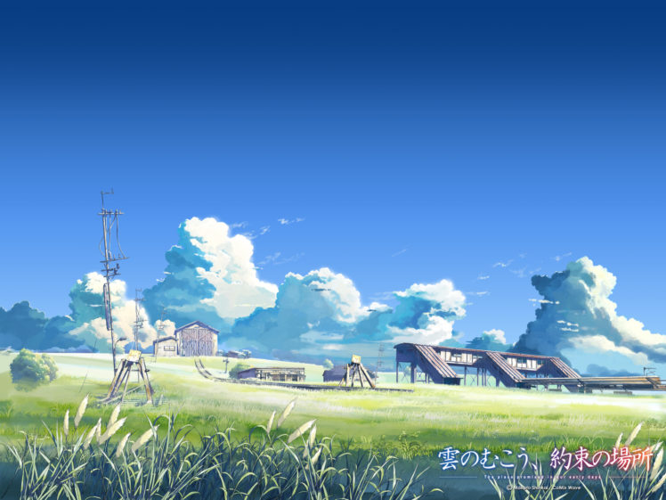 building, Clouds, Kumo, No, Mukou, Yakusoku, No, Basho, Landscape, Scenic, Shinkai, Makoto, Sky HD Wallpaper Desktop Background