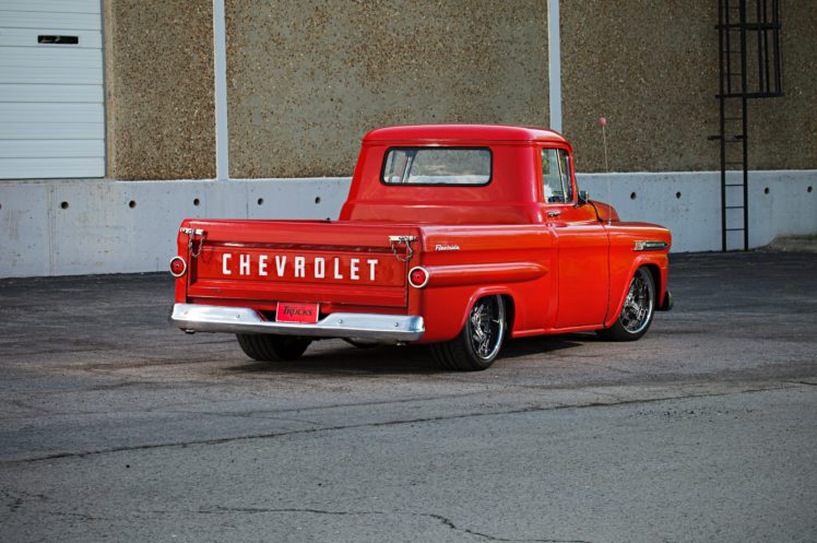 1959, Chevrolet, Chevy, Apache, 3100, Pickup, Fleetside, Super, Street, Cruiser, Usa,  02 HD Wallpaper Desktop Background