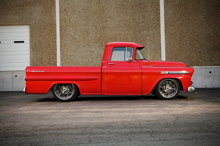 1959, Chevrolet, Chevy, Apache, 3100, Pickup, Fleetside, Super, Street, Cruiser, Usa,  03 HD Wallpaper Desktop Background