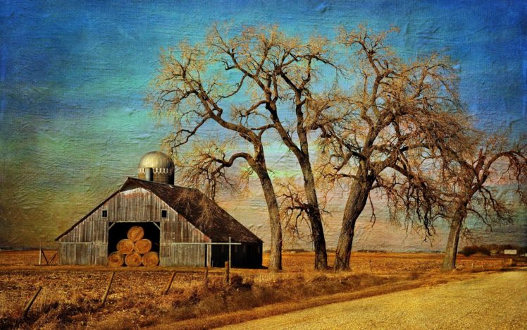 farm, Barn, Tree HD Wallpaper Desktop Background