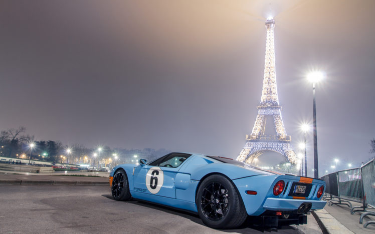 ford, Gt, Eiffel, Tower, Paris, Supercar HD Wallpaper Desktop Background