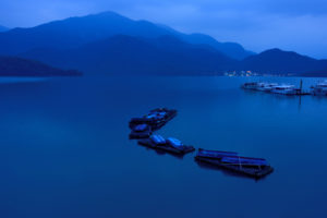 mountains, Bay, Boat, Ferry, Lights, Night, Lakes