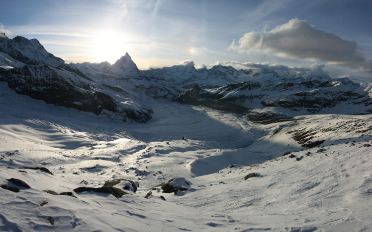 mountains, Landscape, Sunlight, Snow HD Wallpaper Desktop Background