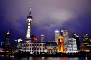 night, Lights, Water, Reflection, Shanghai