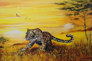 art, Leopard, Savanna, Artwork
