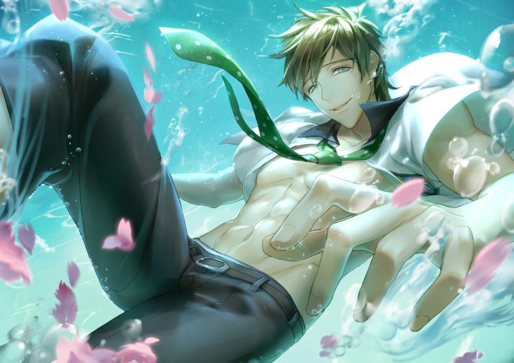free , Tachibana, Makoto, Underwater, Open, Shirt, Exposed, Chest HD Wallpaper Desktop Background