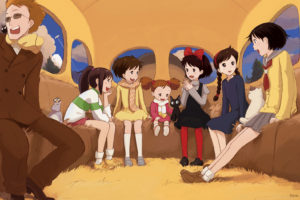 animal, Cat, Ghibli, Kiki, Kokudou, Juunigou, Kusakabe, Mei, Kusakabe, Satsuki, Makkurokurosuke, Muska, Ogino, Chihiro, Sheeta, Spirited, Away, Tonari, No, Totoro