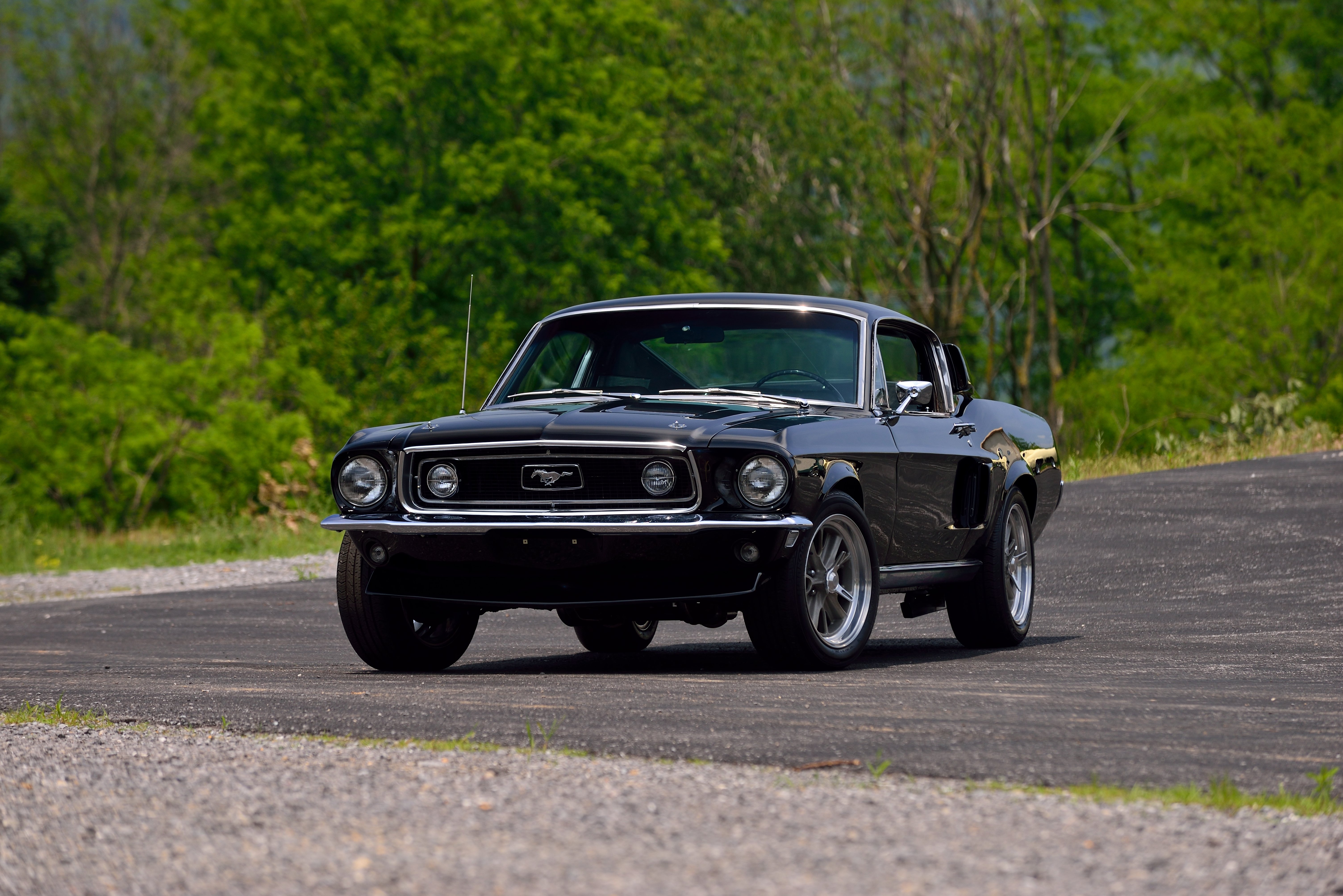 1968, Ford, Mustang, Gt, Fastback, Muscle, Resto, Mod, Street, Rod, Streetrod, Cruiser, Black, Usa,  01 Wallpaper