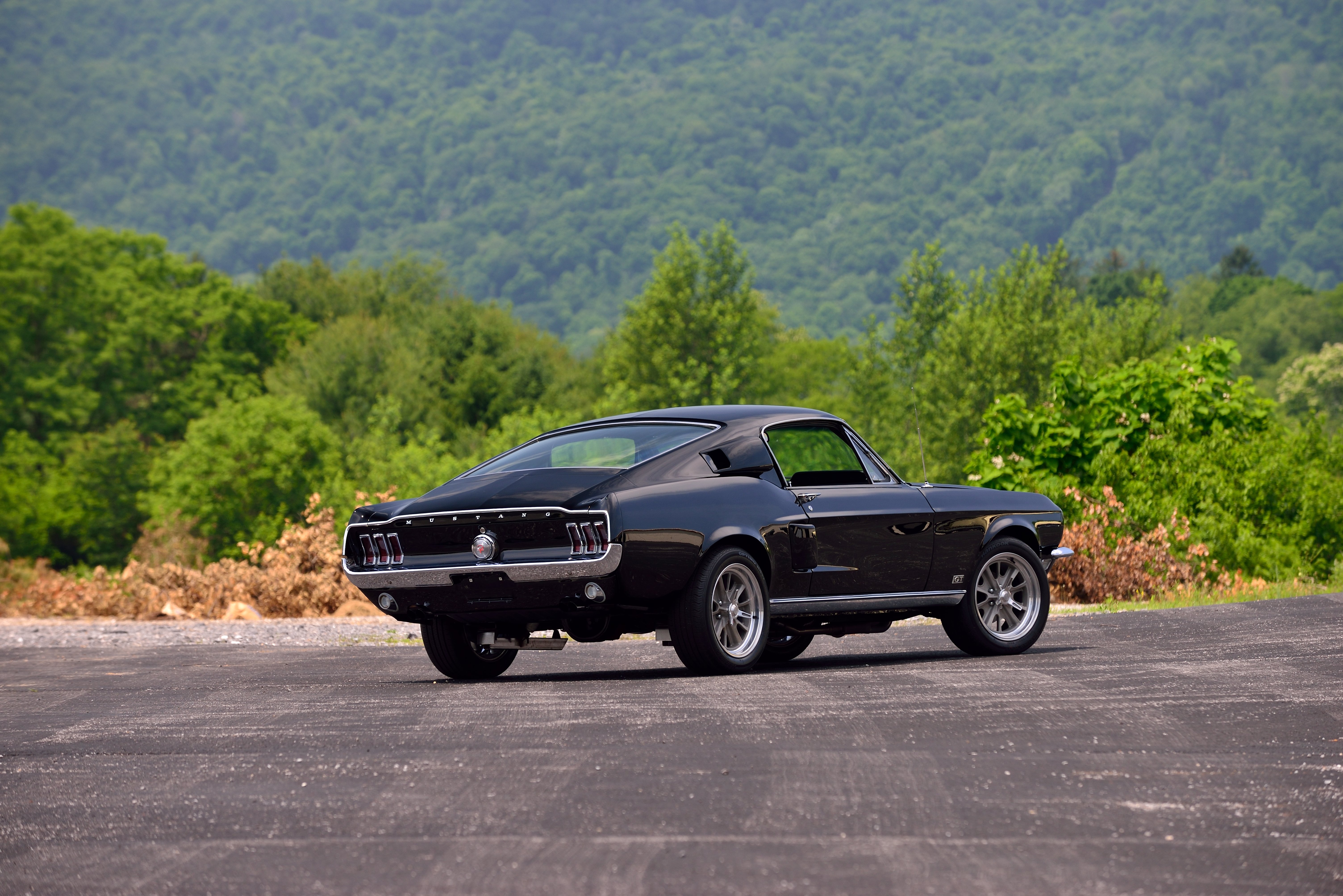 1968, Ford, Mustang, Gt, Fastback, Muscle, Resto, Mod, Street, Rod, Streetrod, Cruiser, Black, Usa,  03 Wallpaper