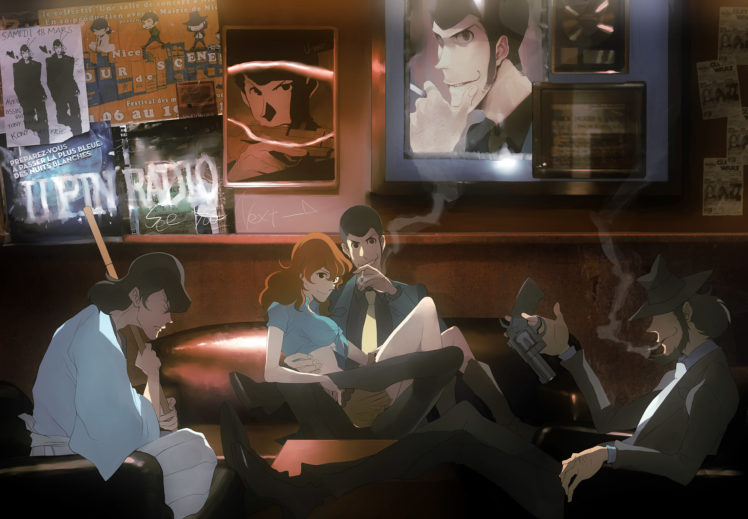 arsene, Lupin, Iii, Cigarette, Gun, Ishikawa, Goemon, Xiii, Jigen, Daisuke, Katana, Lupin, Iii, Mine, Fujiko, Smoking, Sword, Weapon, Zz HD Wallpaper Desktop Background