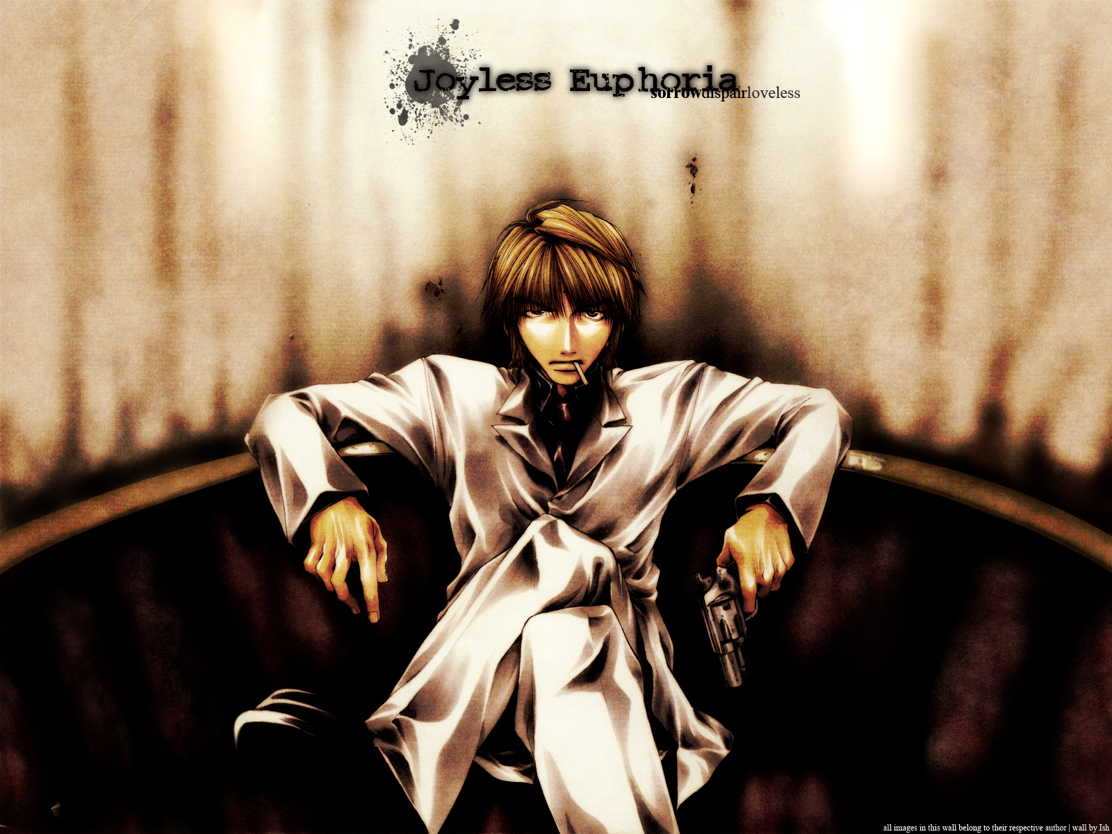 genjo, Sanzo, Gun, Saiyuki, Smoking, Suit, Weapon Wallpaper