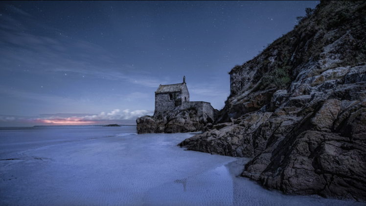 night, Sky, Stars, Beach, Sea, Tide HD Wallpaper Desktop Background