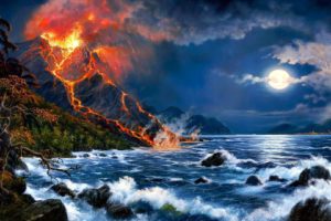 volcan, Arte, Pintura