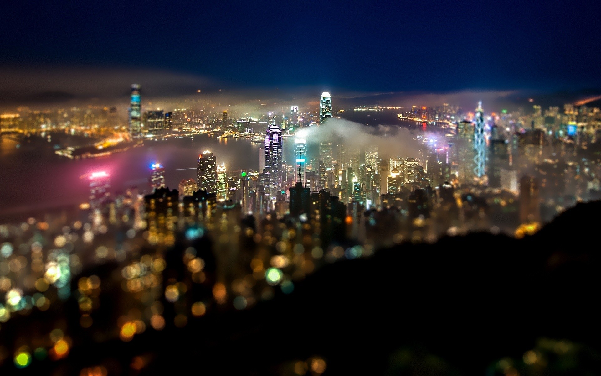 cityscapes, Night, Lights, Miniature, Colors Wallpaper