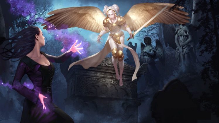 magic, Angel, Cemetery, Fantasy HD Wallpaper Desktop Background
