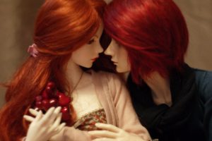 doll, Baby, Toys, Girl, Beautiful, Long, Hair, Cute, Couple, Male, Dress, Red, Hair